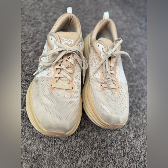 Men’s HOKA Bondi Running Activewear Shoe Oat Milk/Barley Size 10.5B